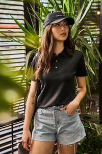 Black Travel Polo Outfit Versatile