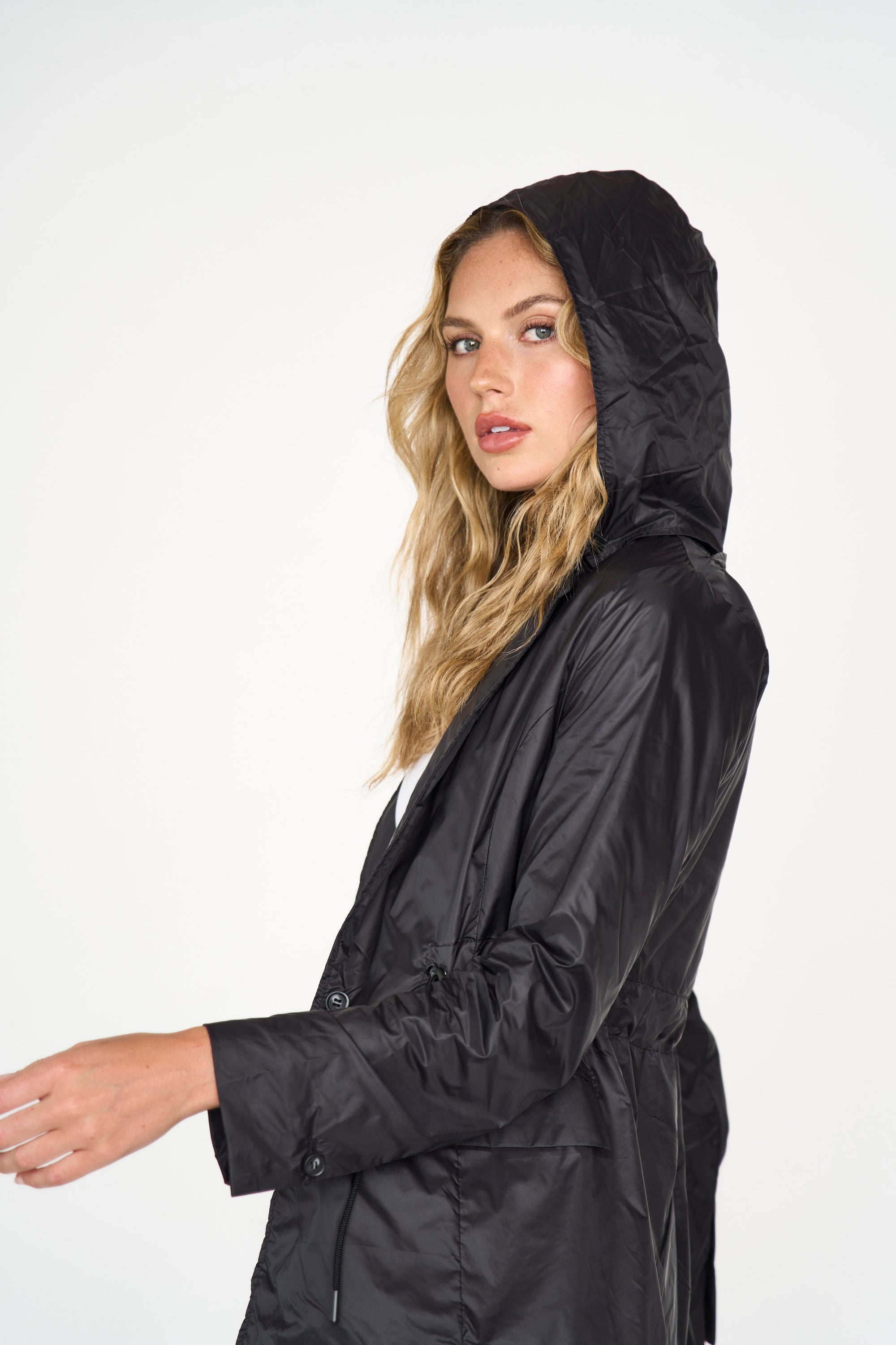 Lightweight Black Travel Jacket with Hood