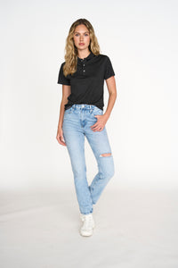 Women's Black Polo