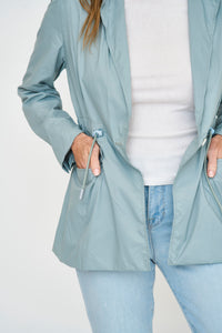 Light Blue Travel Airport Jacket with Pockets